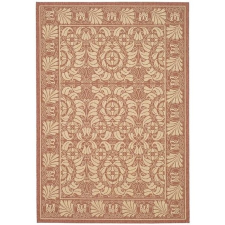 Safavieh 2 Ft. -7 In. X 8 Ft. -2 In. Runner Indoor-Outdoor Courtyard- Rust And Sand- Machine Made Rug CY5146A-38